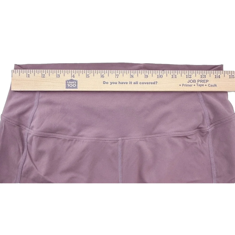 Womens‎ Biker Shorts Size 10 Mauve Pink High Rise Pocket Athletic